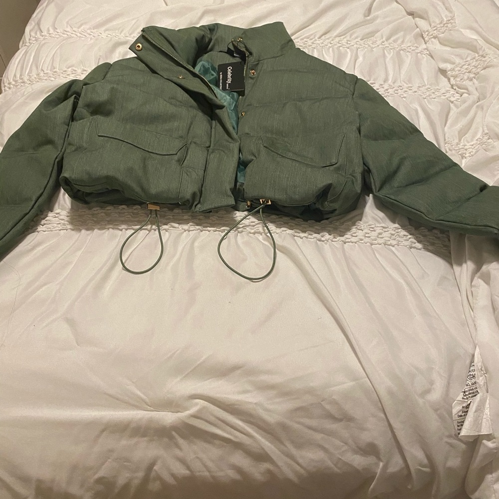 Olive Puffer Jacket - Picture 2 of 2